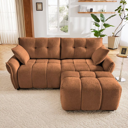 Canapé moderne en chenille, structure en bois massif avec coussin haute élasticité