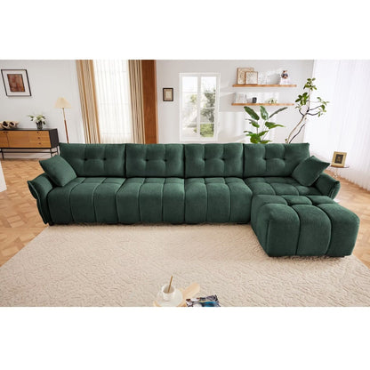 Canapé moderne en chenille, structure en bois massif avec coussin haute élasticité