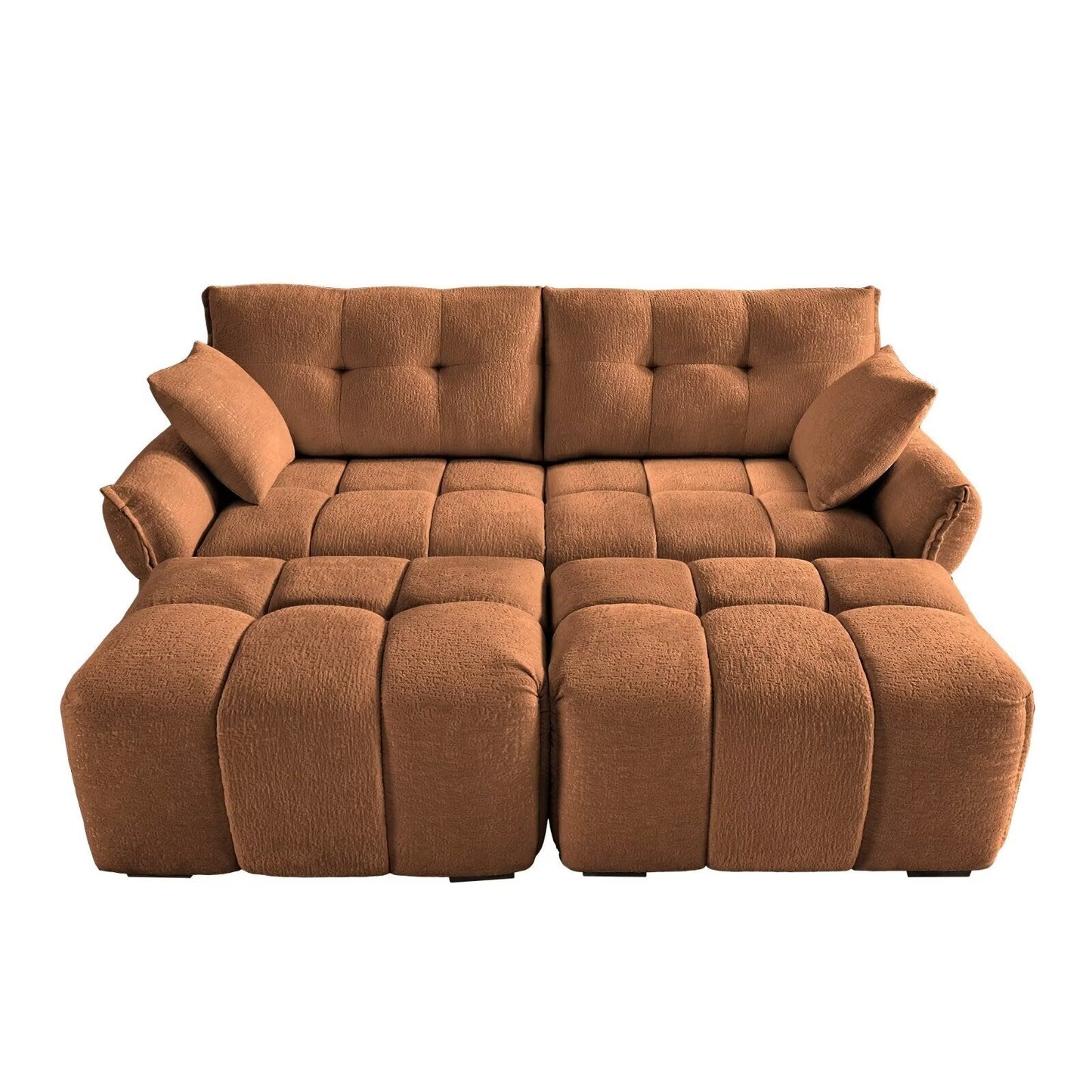 Canapé moderne en chenille, structure en bois massif avec coussin haute élasticité