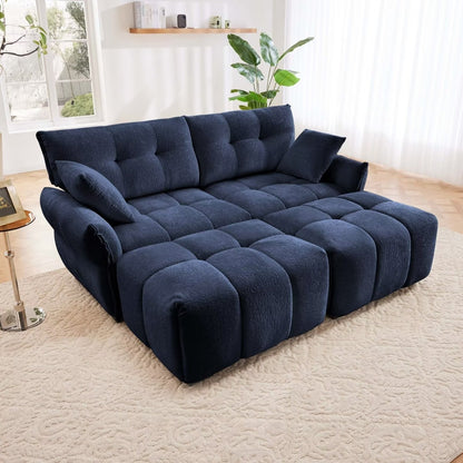 Canapé moderne en chenille, structure en bois massif avec coussin haute élasticité