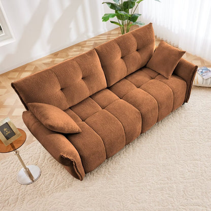 Canapé moderne en chenille, structure en bois massif avec coussin haute élasticité