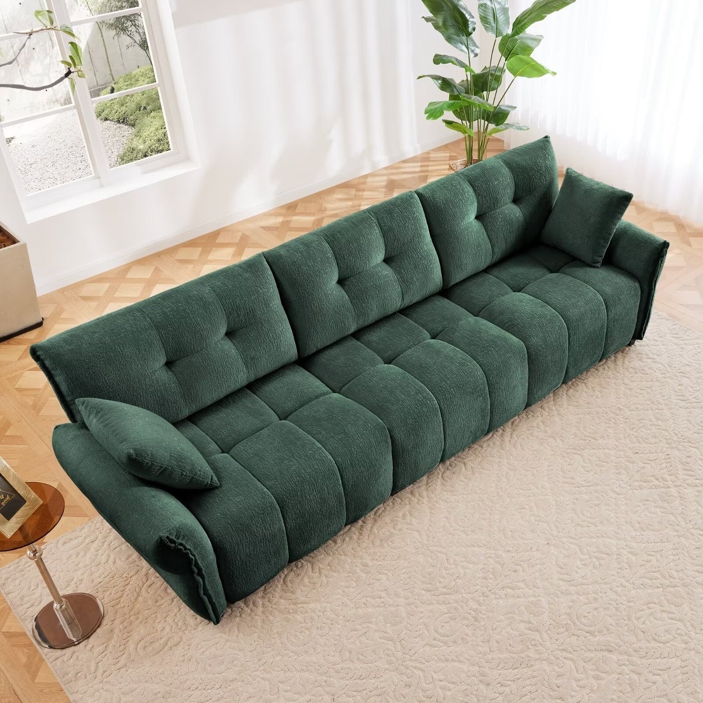 Canapé moderne en chenille, structure en bois massif avec coussin haute élasticité