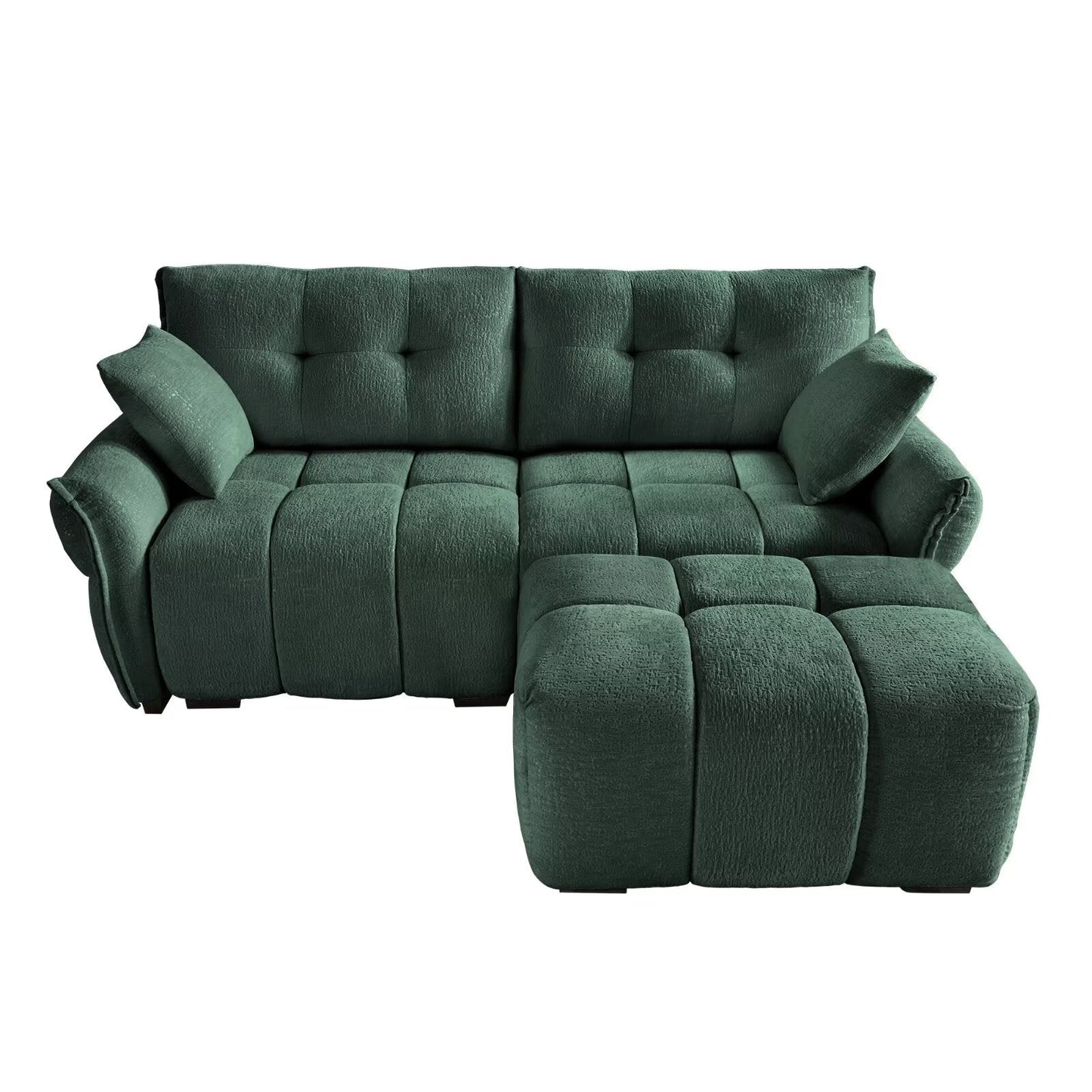 Canapé moderne en chenille, structure en bois massif avec coussin haute élasticité