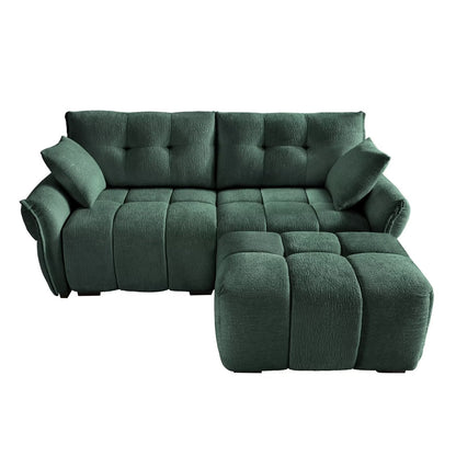 Canapé moderne en chenille, structure en bois massif avec coussin haute élasticité