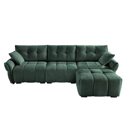 Canapé moderne en chenille, structure en bois massif avec coussin haute élasticité