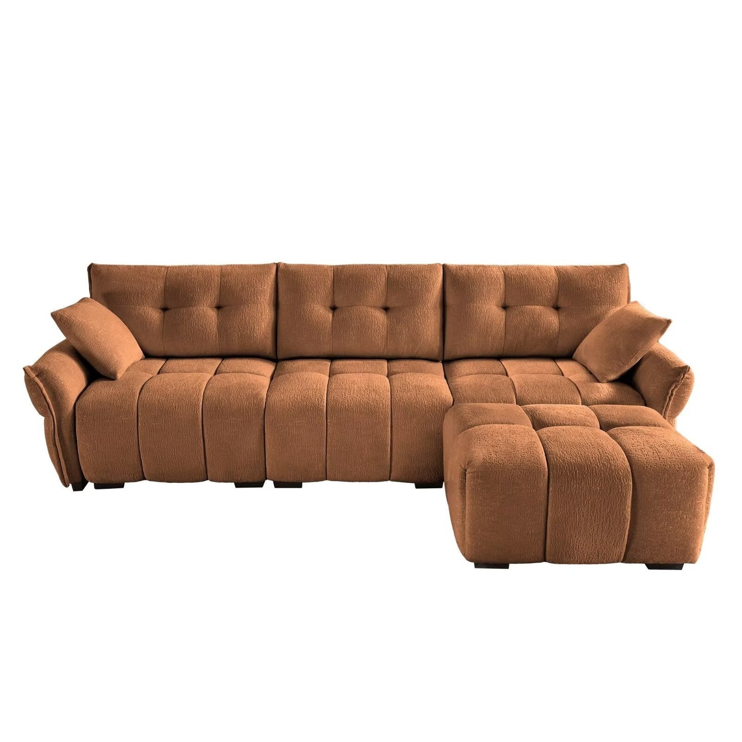 Canapé moderne en chenille, structure en bois massif avec coussin haute élasticité