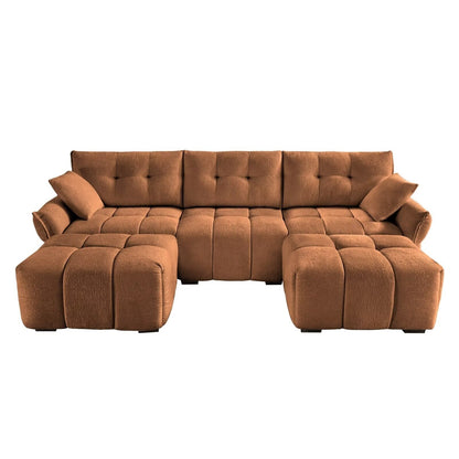 Canapé moderne en chenille, structure en bois massif avec coussin haute élasticité