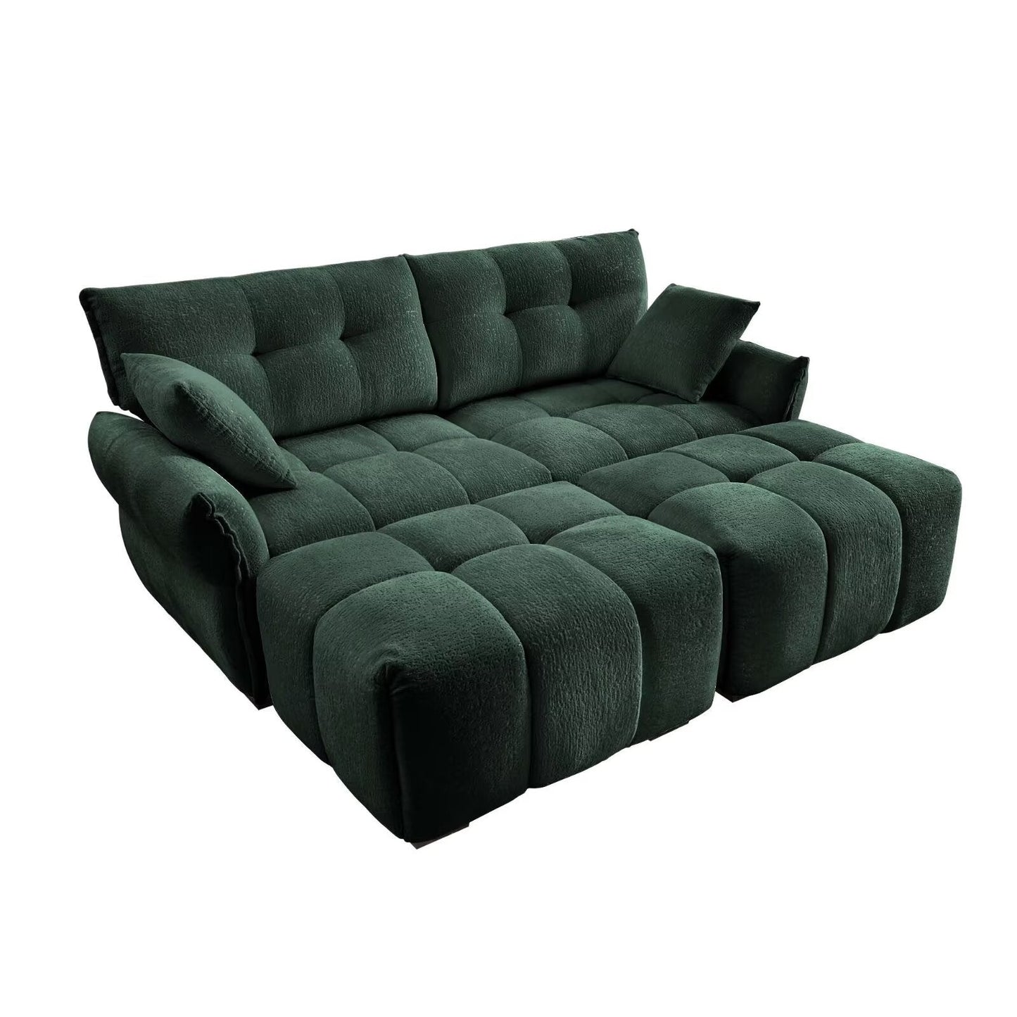 Canapé moderne en chenille, structure en bois massif avec coussin haute élasticité