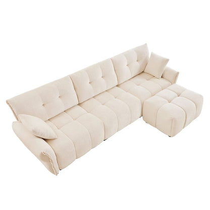 Canapé moderne en chenille, structure en bois massif avec coussin haute élasticité