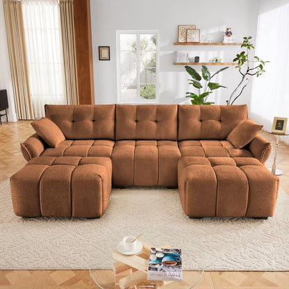 Canapé moderne en chenille, structure en bois massif avec coussin haute élasticité