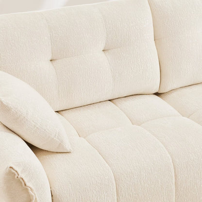 Canapé moderne en chenille, structure en bois massif avec coussin haute élasticité