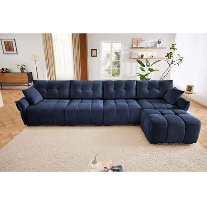 Canapé moderne en chenille, structure en bois massif avec coussin haute élasticité