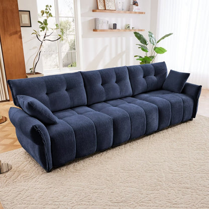 Canapé moderne en chenille, structure en bois massif avec coussin haute élasticité