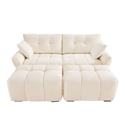 Canapé moderne en chenille, structure en bois massif avec coussin haute élasticité