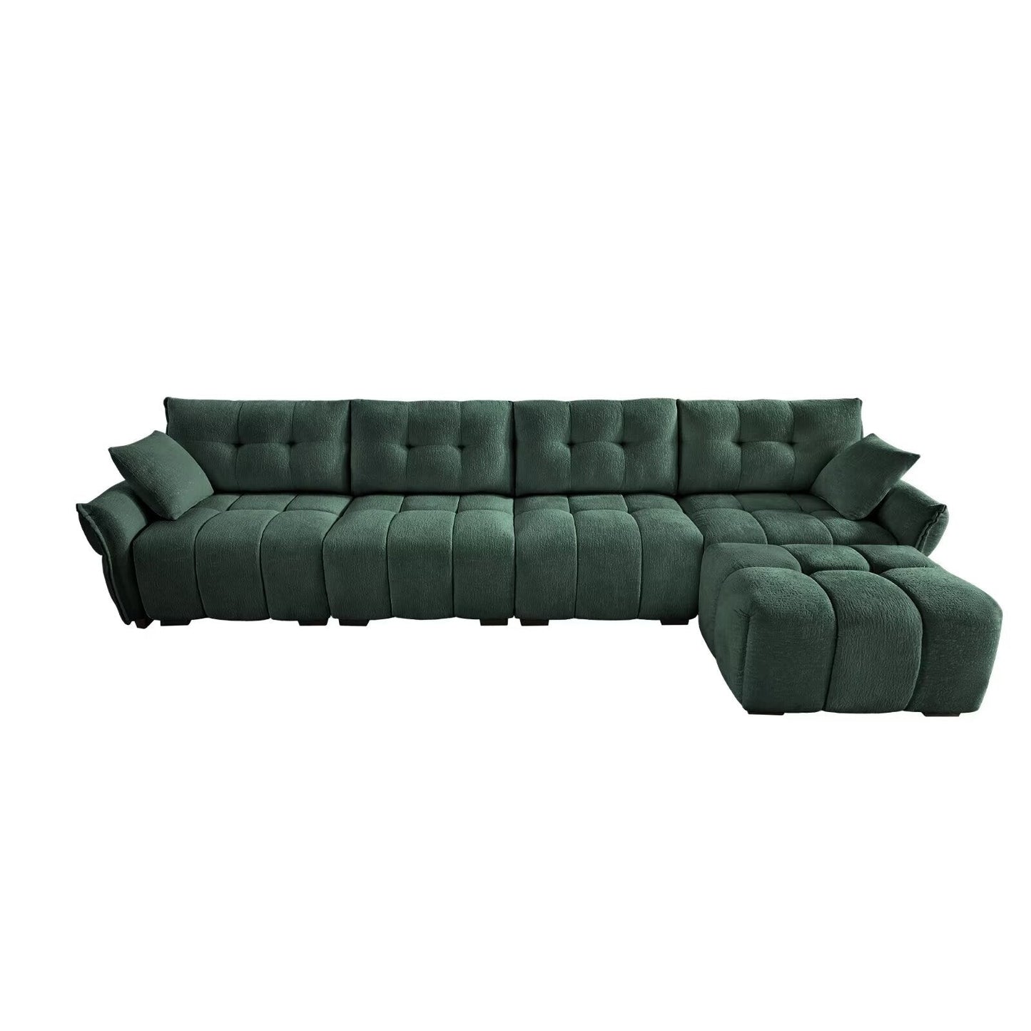 Canapé moderne en chenille, structure en bois massif avec coussin haute élasticité