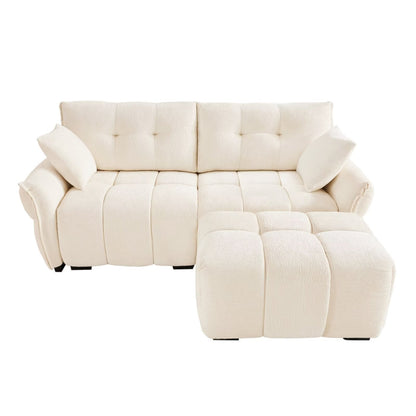 Canapé moderne en chenille, structure en bois massif avec coussin haute élasticité