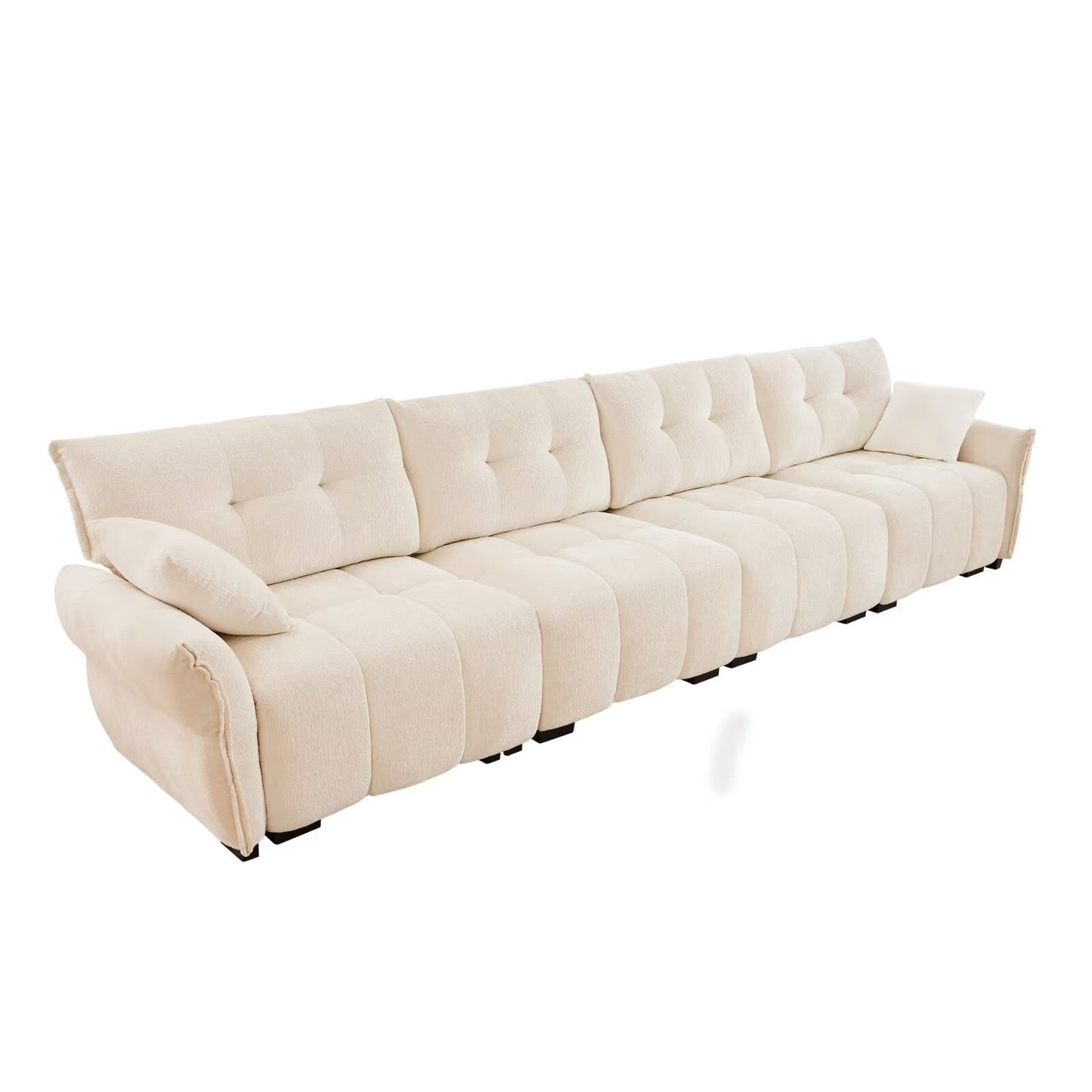 Canapé moderne en chenille, structure en bois massif avec coussin haute élasticité