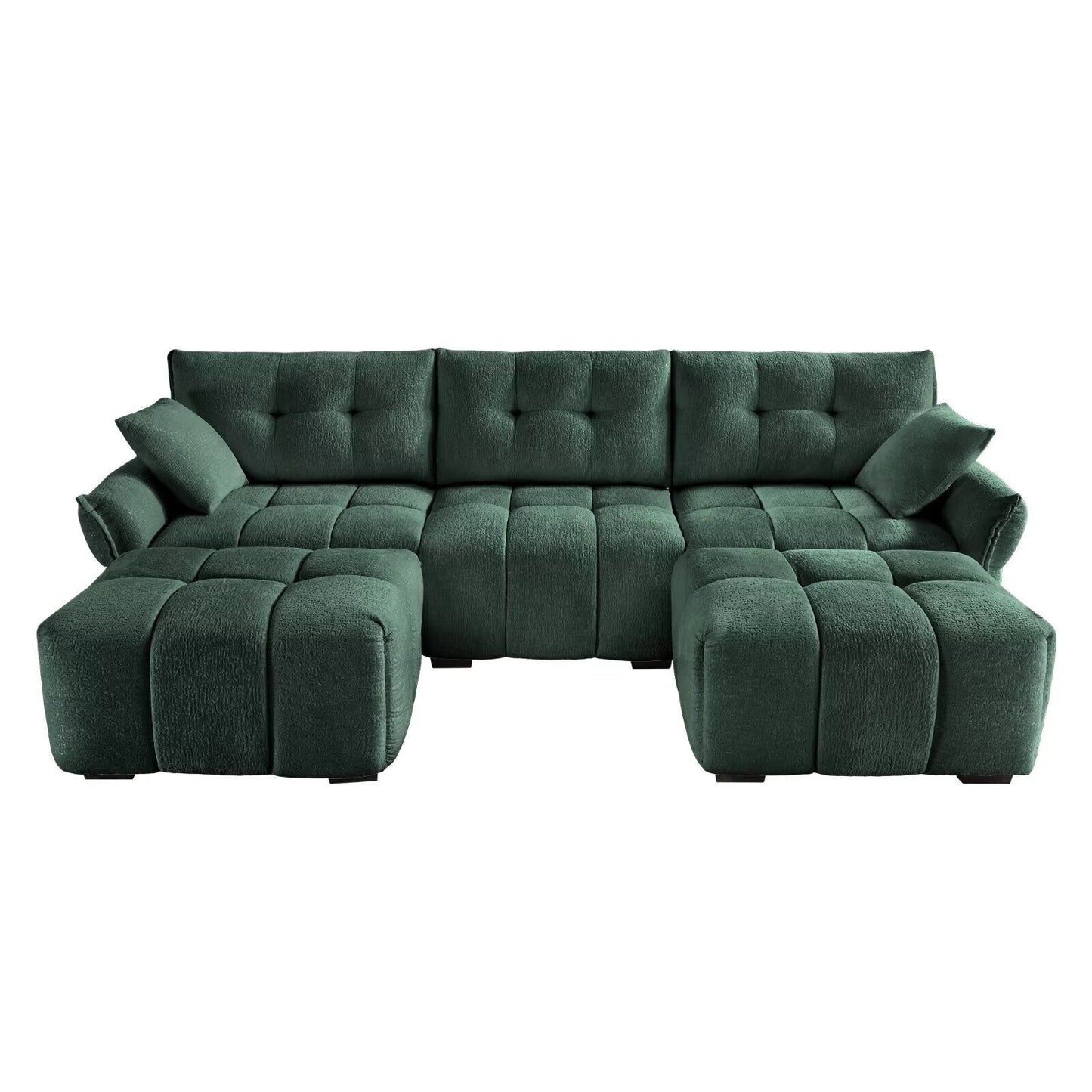 Canapé moderne en chenille, structure en bois massif avec coussin haute élasticité