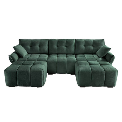 Canapé moderne en chenille, structure en bois massif avec coussin haute élasticité