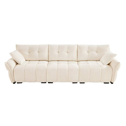 Canapé moderne en chenille, structure en bois massif avec coussin haute élasticité
