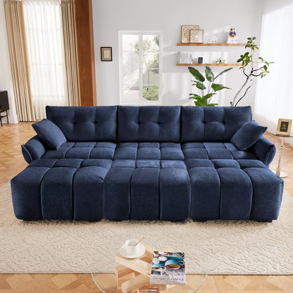 Canapé moderne en chenille, structure en bois massif avec coussin haute élasticité