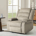 Fauteuil inclinable manuel moderne en velours côtelé, chaise longue inclinable réglable avec accoudoirs larges