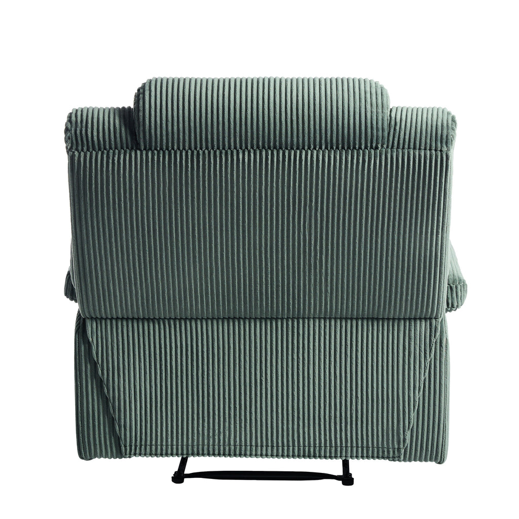 Fauteuil inclinable manuel moderne en velours côtelé, chaise longue inclinable réglable avec accoudoirs larges