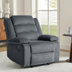 Fauteuil inclinable manuel moderne en velours côtelé, chaise longue inclinable réglable avec accoudoirs larges