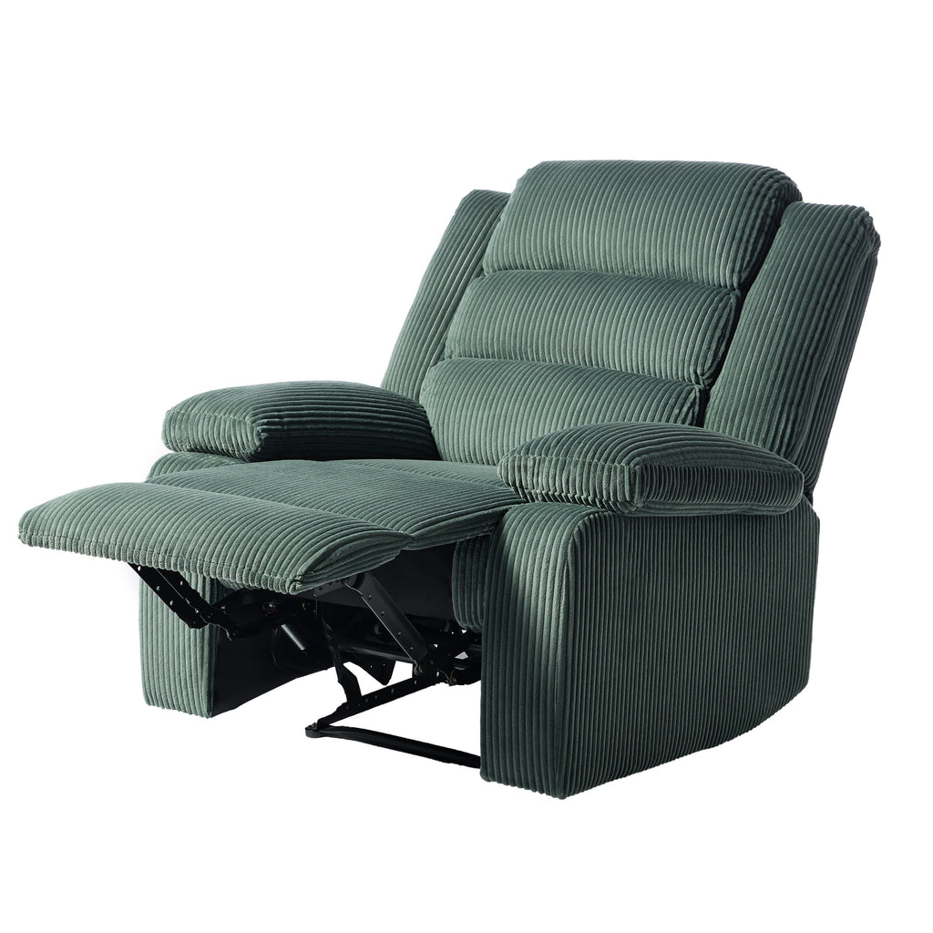 Fauteuil inclinable manuel moderne en velours côtelé, chaise longue inclinable réglable avec accoudoirs larges