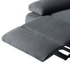 Fauteuil inclinable manuel moderne en velours côtelé, chaise longue inclinable réglable avec accoudoirs larges