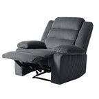 Fauteuil inclinable manuel moderne en velours côtelé, chaise longue inclinable réglable avec accoudoirs larges