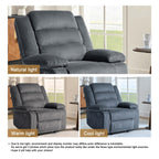 Fauteuil inclinable manuel moderne en velours côtelé, chaise longue inclinable réglable avec accoudoirs larges