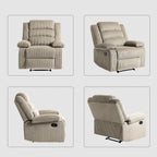 Fauteuil inclinable manuel moderne en velours côtelé, chaise longue inclinable réglable avec accoudoirs larges