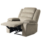Fauteuil inclinable manuel moderne en velours côtelé, chaise longue inclinable réglable avec accoudoirs larges