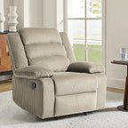 Fauteuil inclinable manuel moderne en velours côtelé, chaise longue inclinable réglable avec accoudoirs larges
