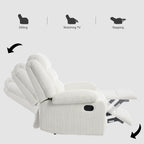 Fauteuil inclinable manuel moderne en velours côtelé, chaise longue inclinable réglable avec accoudoirs larges