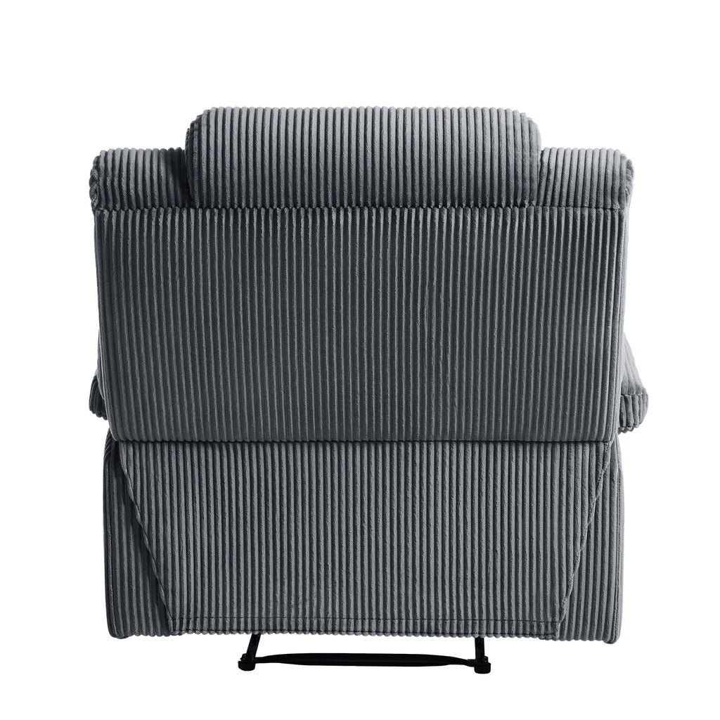 Fauteuil inclinable manuel moderne en velours côtelé, chaise longue inclinable réglable avec accoudoirs larges