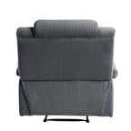 Fauteuil inclinable manuel moderne en velours côtelé, chaise longue inclinable réglable avec accoudoirs larges