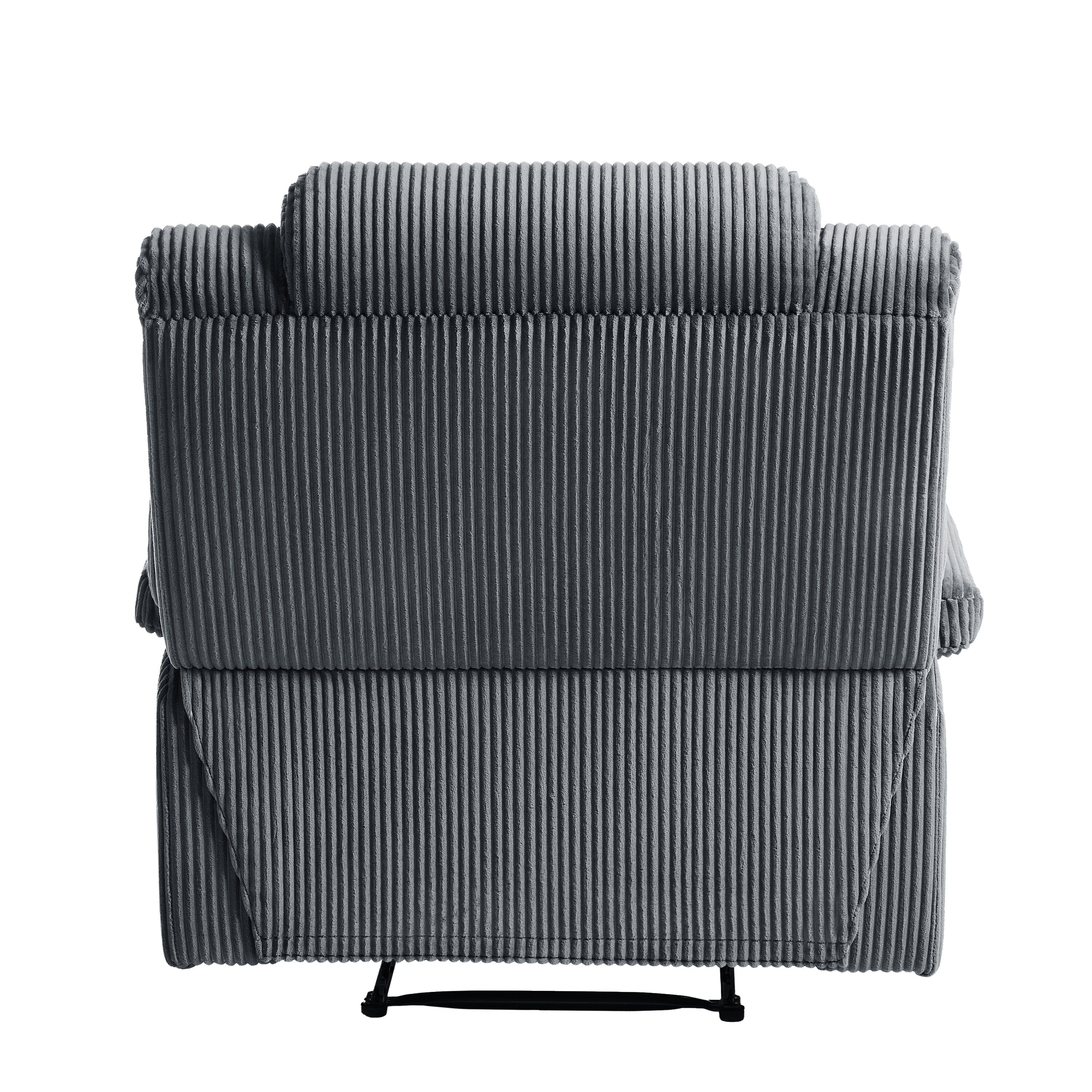 Fauteuil inclinable manuel moderne en velours côtelé, chaise longue inclinable réglable avec accoudoirs larges