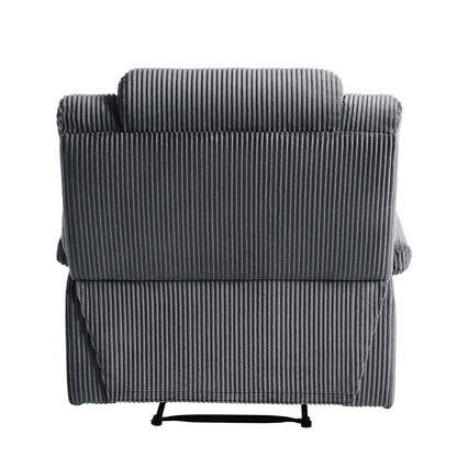 Fauteuil inclinable manuel moderne en velours côtelé, chaise longue inclinable réglable avec accoudoirs larges