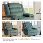 Fauteuil inclinable manuel moderne en velours côtelé, chaise longue inclinable réglable avec accoudoirs larges