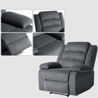 Fauteuil inclinable manuel moderne en velours côtelé, chaise longue inclinable réglable avec accoudoirs larges