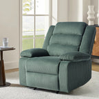 Fauteuil inclinable manuel moderne en velours côtelé, chaise longue inclinable réglable avec accoudoirs larges