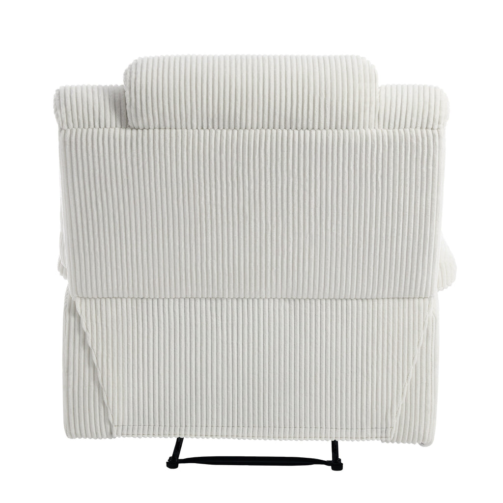 Fauteuil inclinable manuel moderne en velours côtelé, chaise longue inclinable réglable avec accoudoirs larges