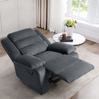 Fauteuil inclinable manuel moderne en velours côtelé, chaise longue inclinable réglable avec accoudoirs larges