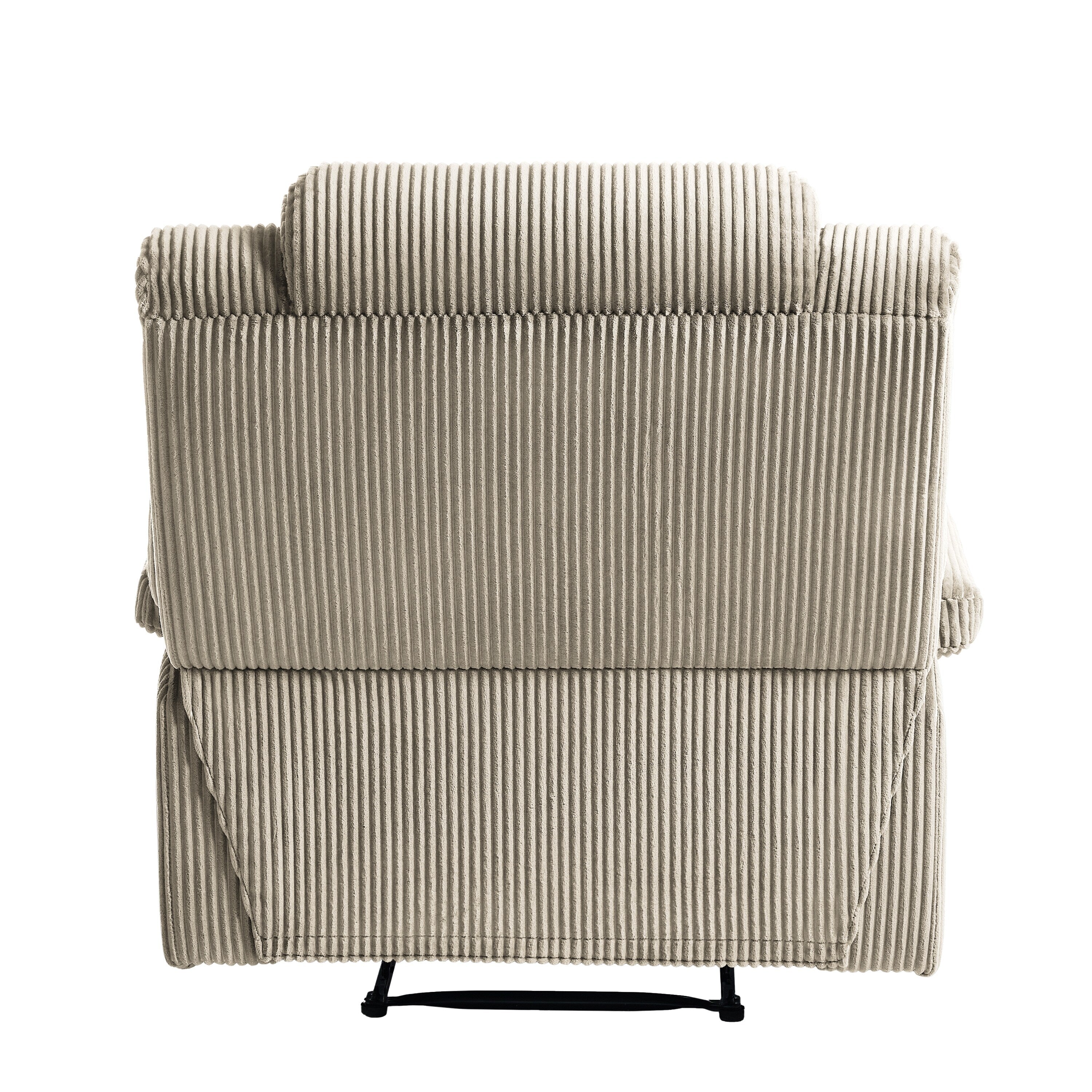 Fauteuil inclinable manuel moderne en velours côtelé, chaise longue inclinable réglable avec accoudoirs larges