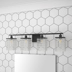 Luminaire de salle de bain noir moderne avec design en cristal