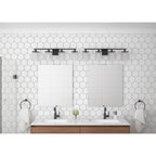 Luminaire de salle de bain noir moderne avec design en cristal