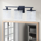 Luminaire de salle de bain noir moderne avec design en cristal