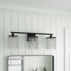 Luminaire de salle de bain noir moderne avec design en cristal